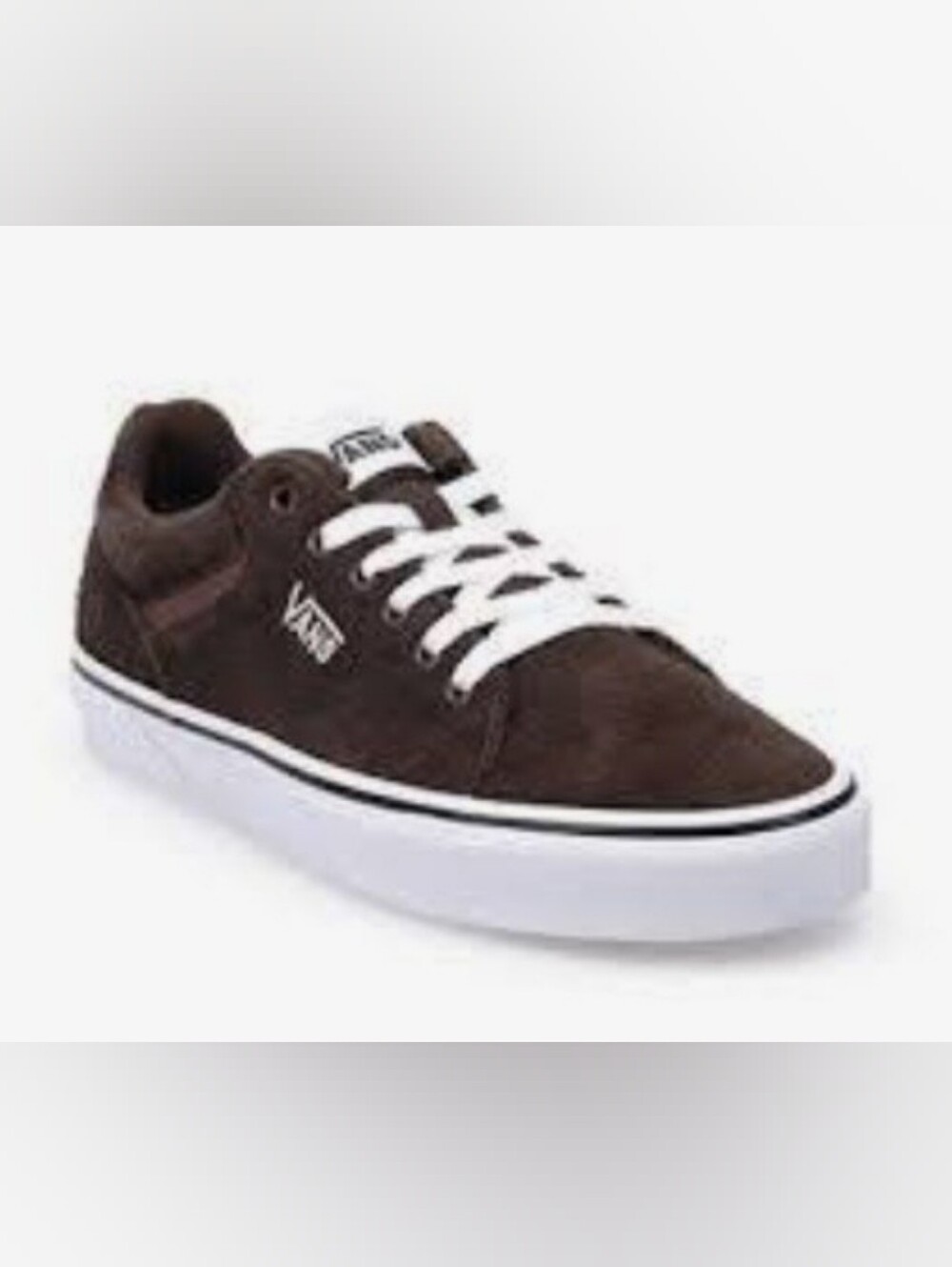 Vans Selden Hairy Suede Demitasse Size 10.5 Brown Low-Top Sneakers